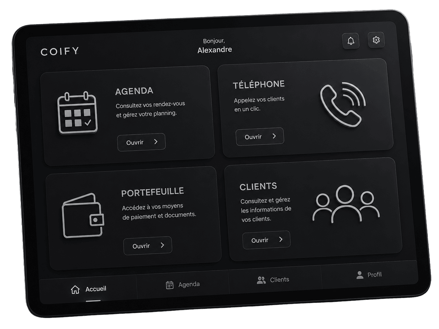 Coiffy — tableau de bord salon